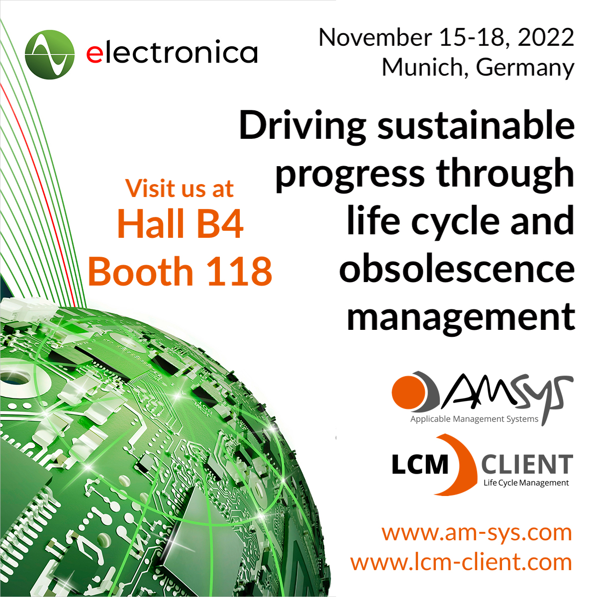 Join AMSYS at electronica 2022 - B4.118