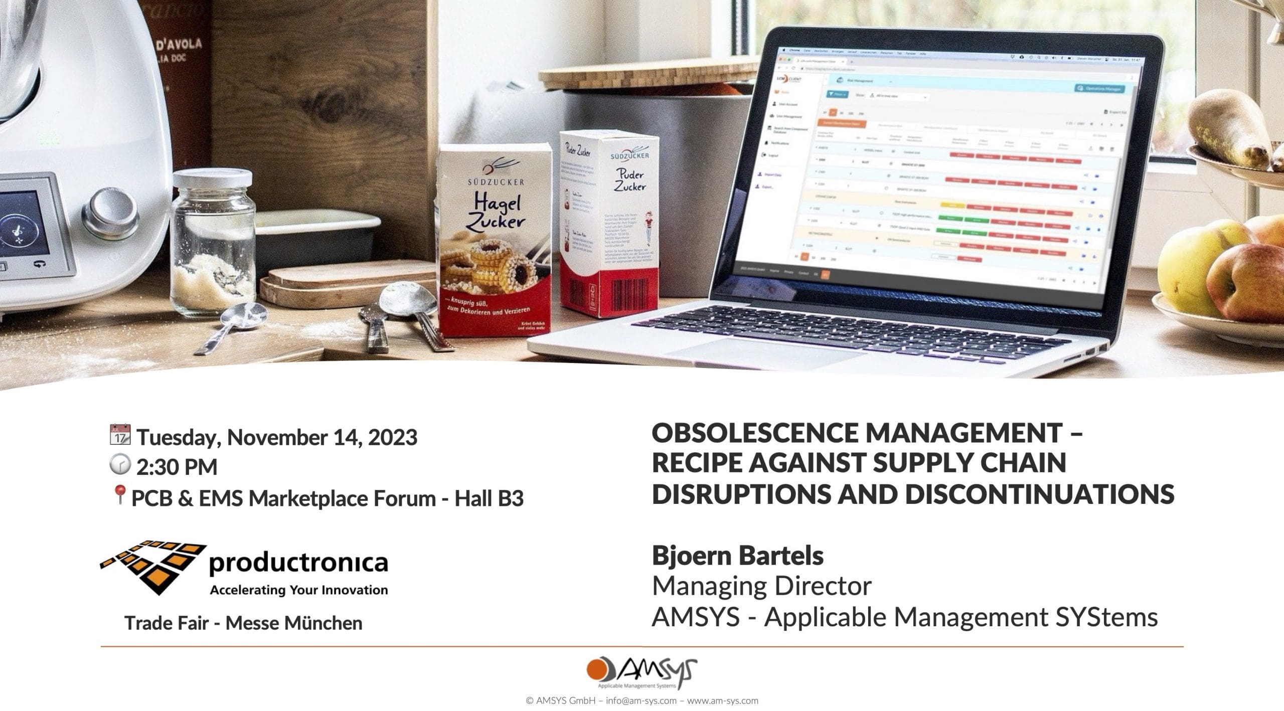 AMSYS Obsoleszenz-Vortrag auf der productronica
