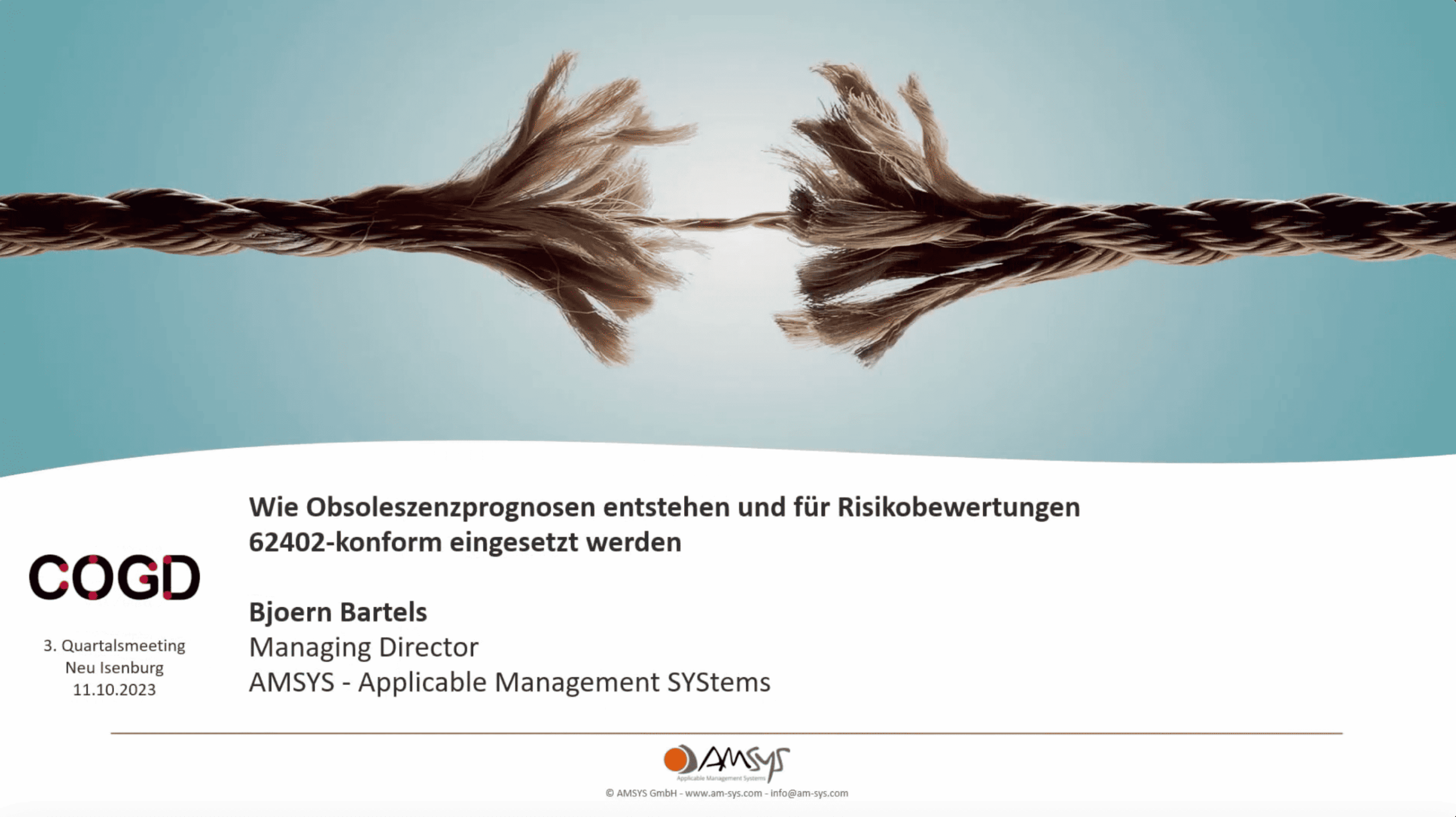 Vortrag zu Obsoleszenz-Prognosen und Risikobewertungen